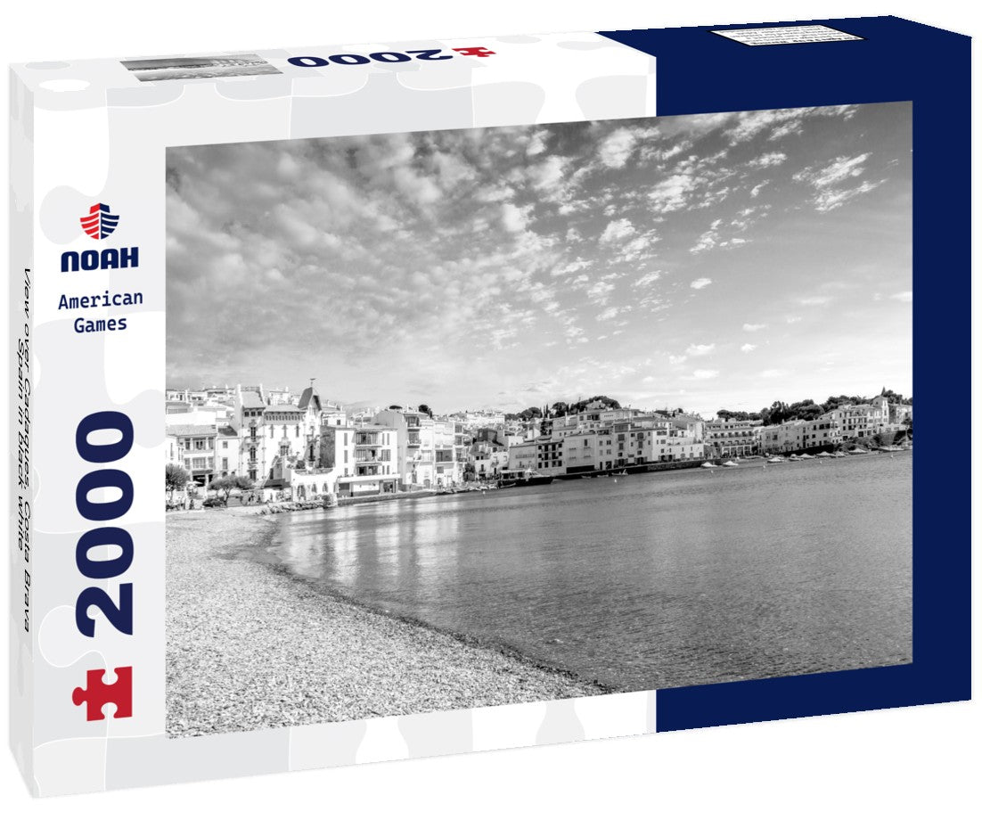 Noah Jigsaw Puzzle View over Cadaques, Costa Brava, Spain in black white 2000 pieces
