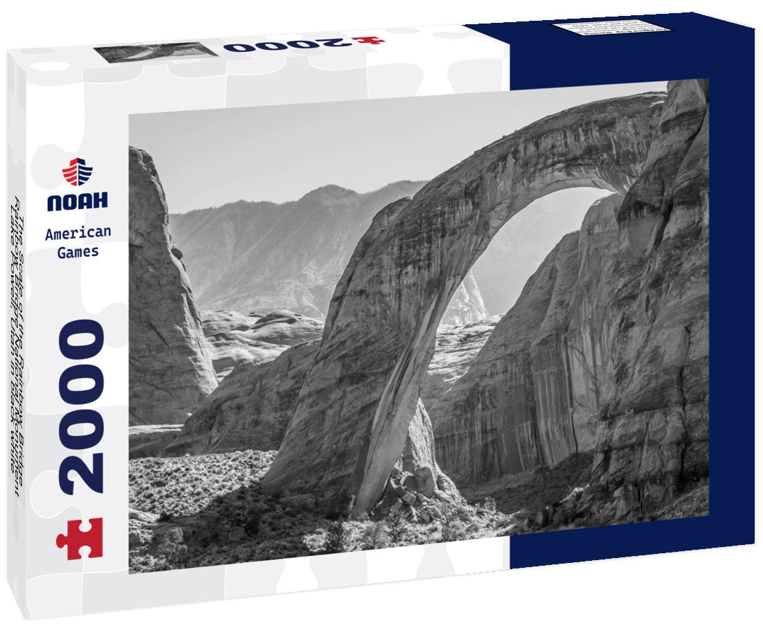 Noah Jigsaw Puzzle The Scale of the Rainbow Bridge, Rainbow Bridge National Monument, Lake Powell, Utah in black white 2000 pieces