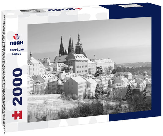 Noah Jigsaw Puzzle WONDERFUL PANORAMA WINTER VIEW ON PRAGUE CASTLE, HRADCANY, CZECH REPUBLIC, ZIMNÍ PRAŽSKÝ HRAD, HRADCANY, KRÁSNÝ POHLED in black white 2000 pieces