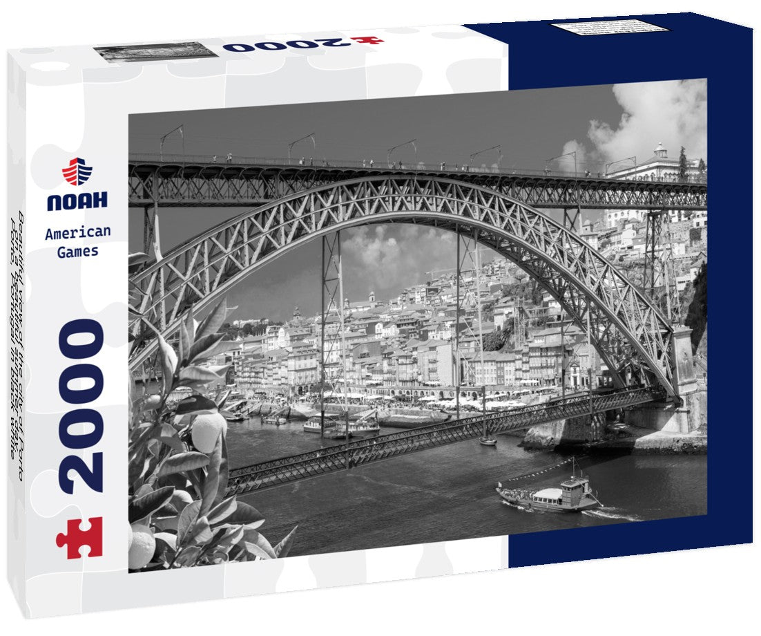 Noah Jigsaw Puzzle Beautiful view of the city of Porto on a beautiful summer day. Porto, Portugal in black white 2000 pieces