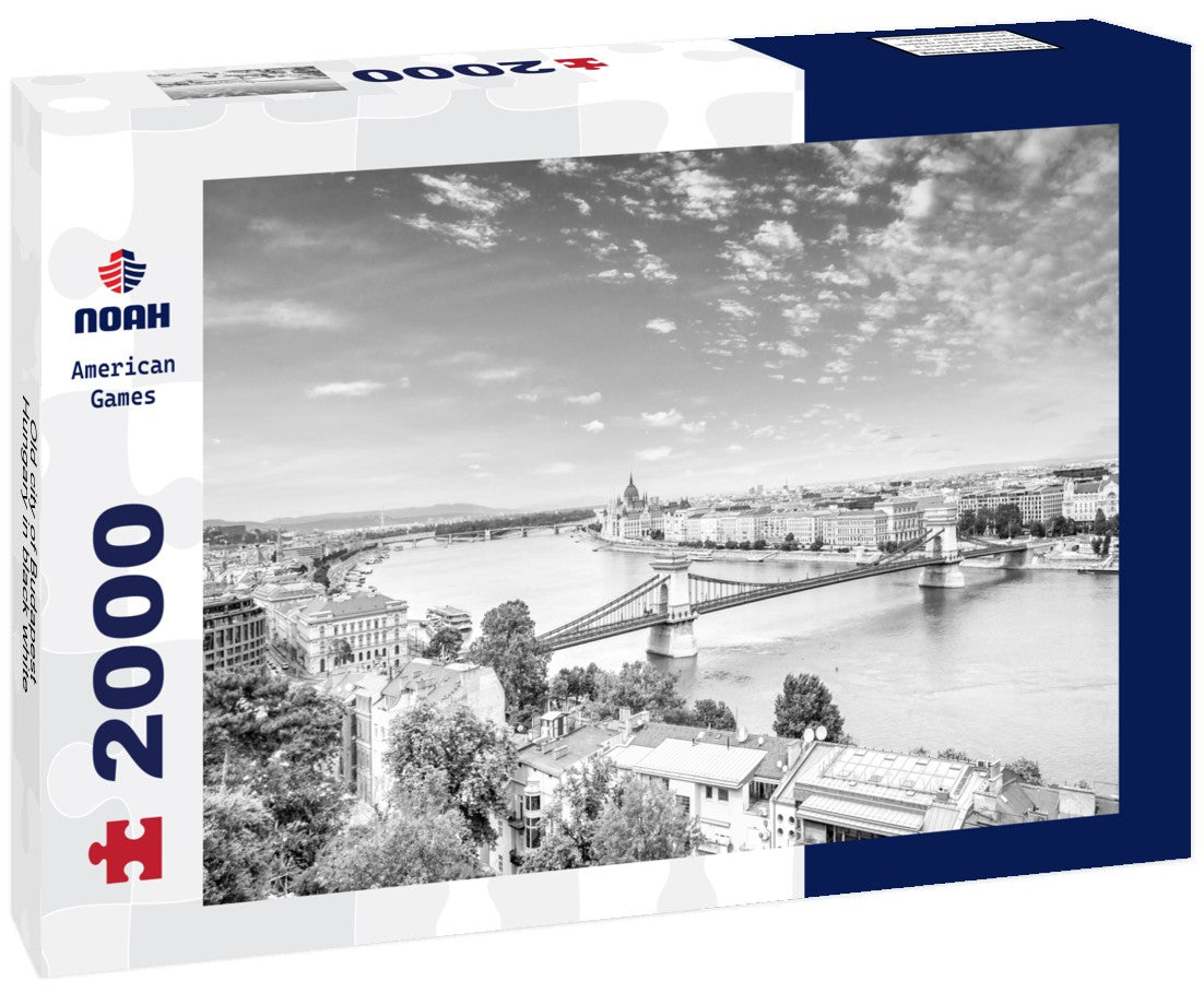 Noah Jigsaw Puzzle Old city of Budapest, Hungary in black white 2000 pieces