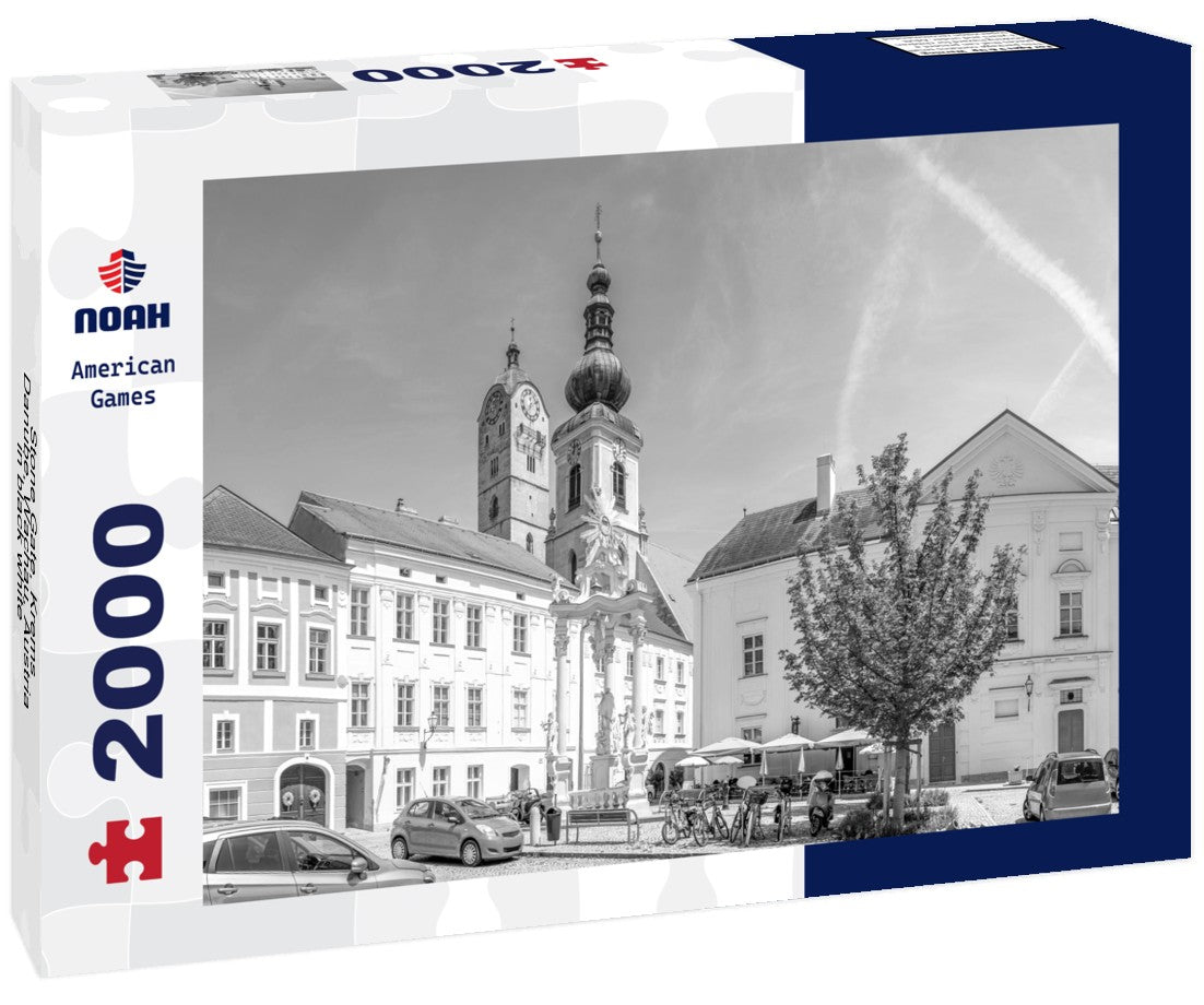 Noah Jigsaw Puzzle Stone Gate, Krems, Danube, Wachau, Austria in black white 2000 pieces