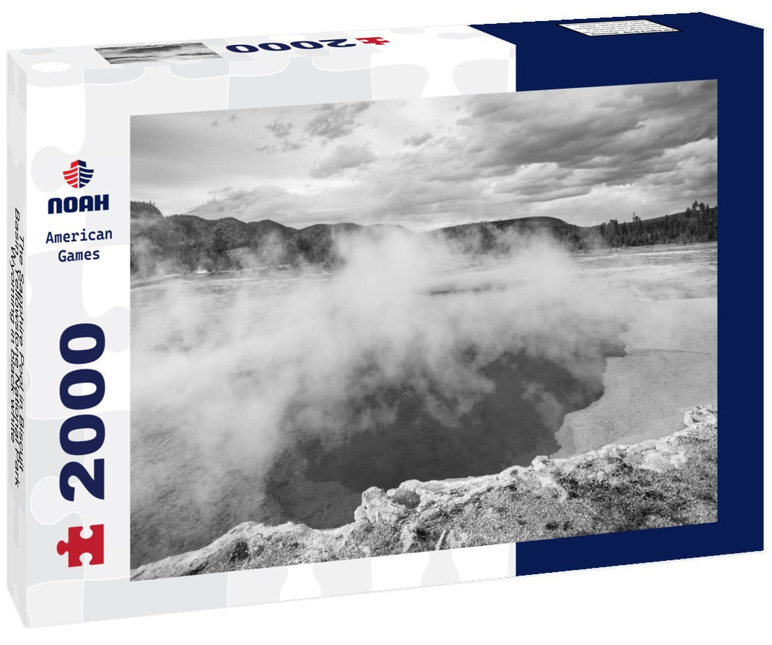 Noah Jigsaw Puzzle The Sapphire Pool in Biscuit Basin, Yellowstone National Park, Wyoming in black white 2000 pieces