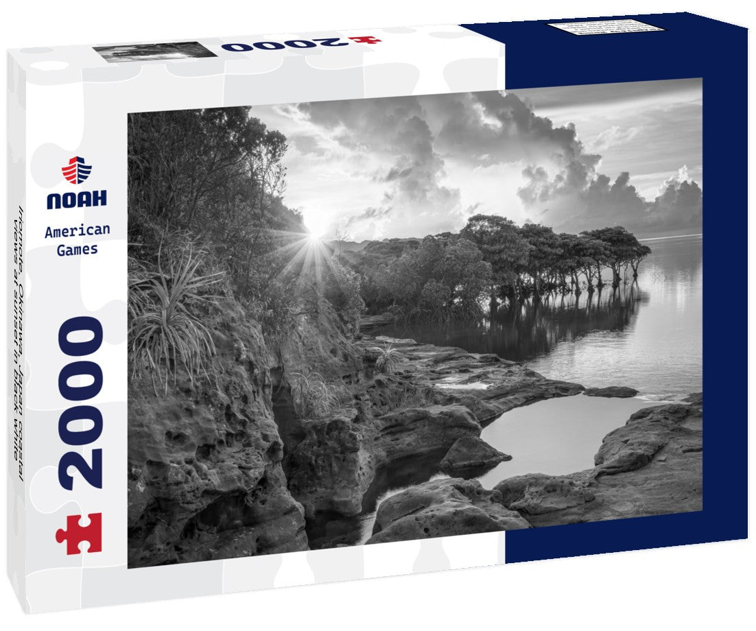 Noah Jigsaw Puzzle Iriomote, Okinawa, Japan coastal views at sunset in black white 2000 pieces