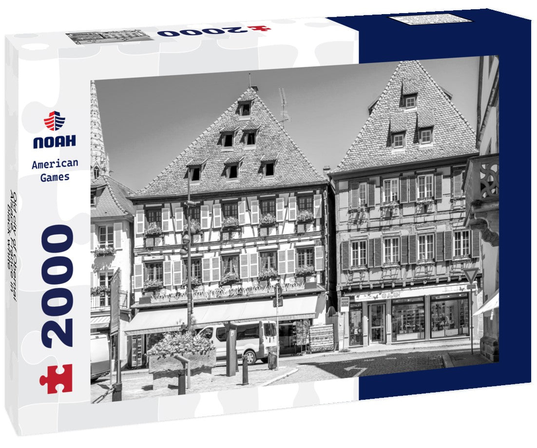 Noah Jigsaw Puzzle Old city of Obernai, Alsace, France in black white 2000 pieces