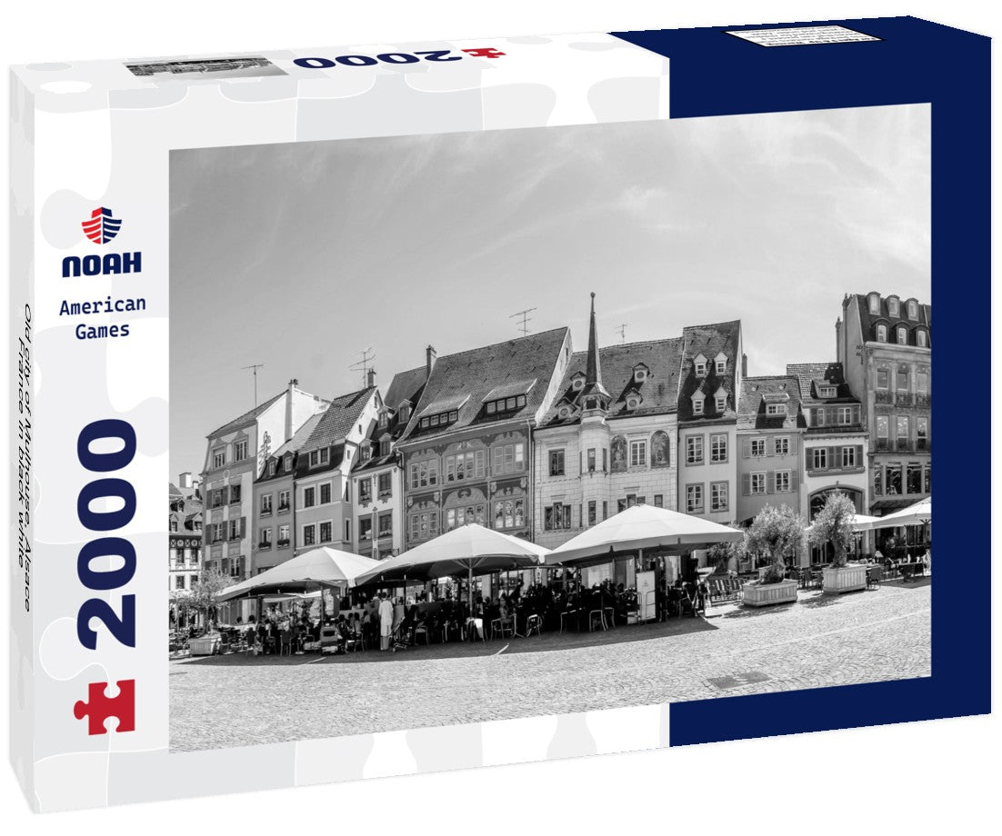 Noah Jigsaw Puzzle Old city of Mulhouse, Alsace, France in black white 2000 pieces