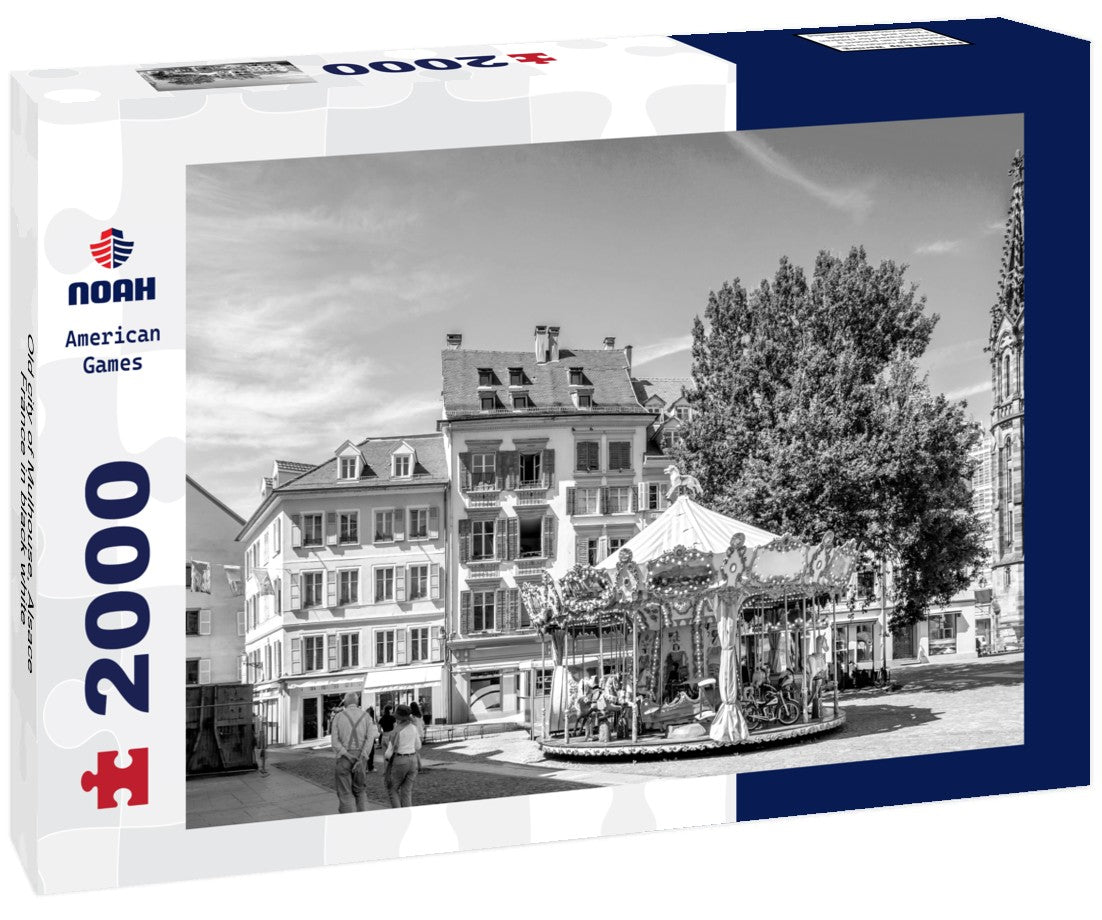 Noah Jigsaw Puzzle Old city of Mulhouse, Alsace, France in black white 2000 pieces