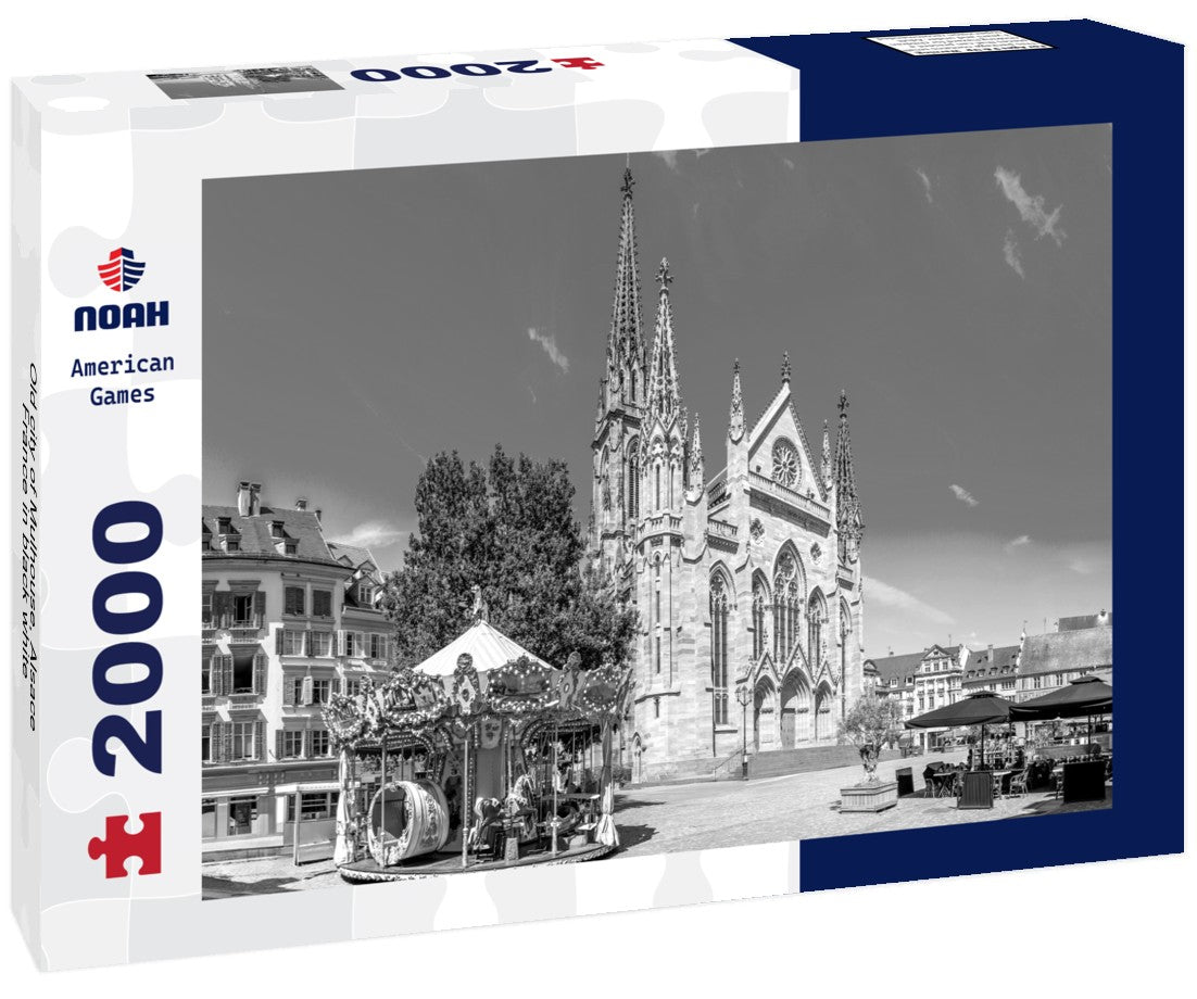 Noah Jigsaw Puzzle Old city of Mulhouse, Alsace, France in black white 2000 pieces