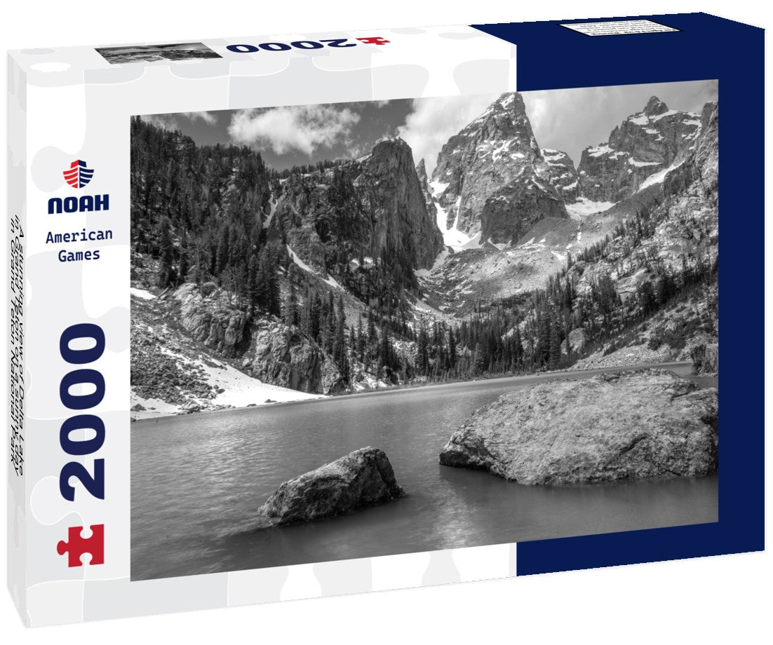 Noah Jigsaw Puzzle A stunning view of Delta Lake in Grand Teton on a sunny day in Grand Teton National Park, Wyoming, USA in black white 2000 pieces