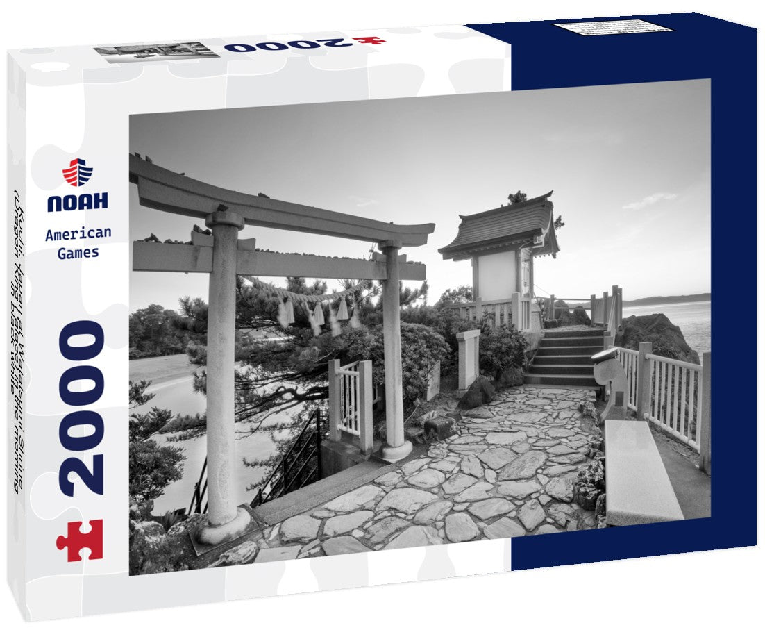 Noah Jigsaw Puzzle Kochi, Japan at Watatsumi Shrine (Dragon King Palace) in the morning in black white 2000 pieces