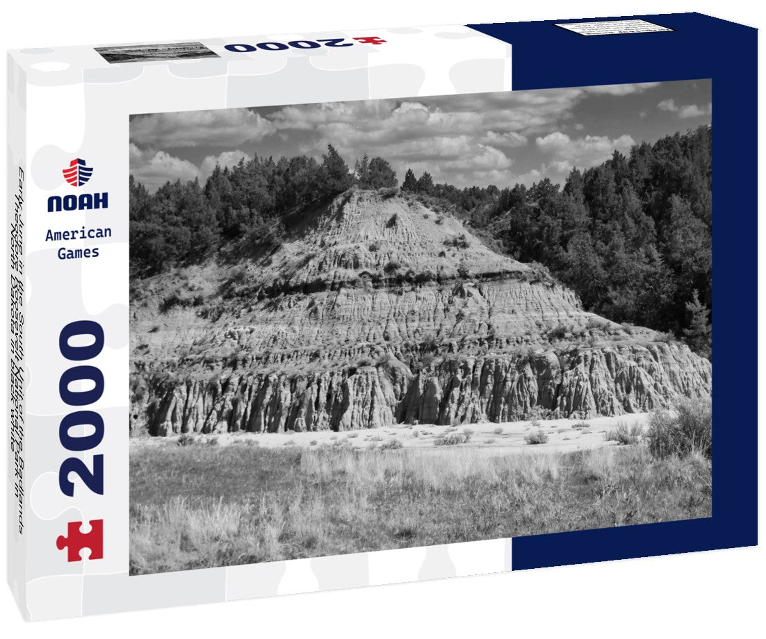 Noah Jigsaw Puzzle Early June in the South Unit of the Badlands, Theodore Roosevelt National Park in North Dakota in black white 2000 pieces