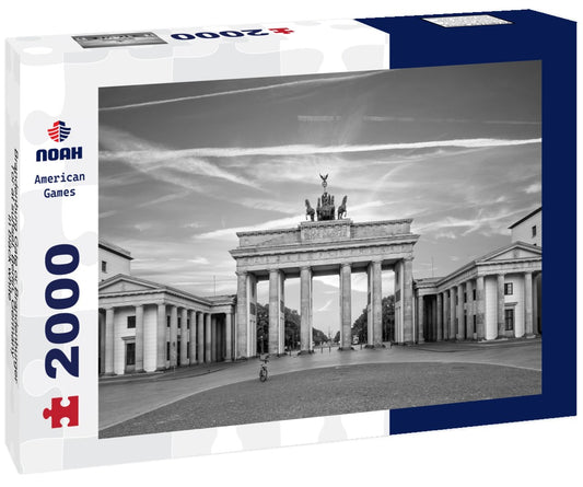 Noah Jigsaw Puzzle Brandenburg Gate or Brandenburger Tor at sunset, Berlin, Germany in black white 2000 pieces