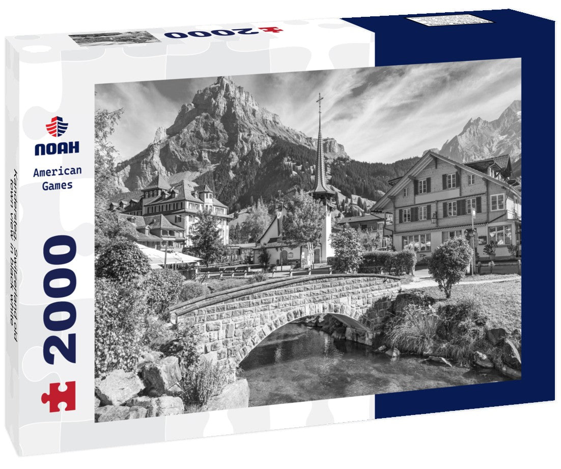 Noah Jigsaw Puzzle Kandersteg, Switzerland old town view in black white 2000 pieces