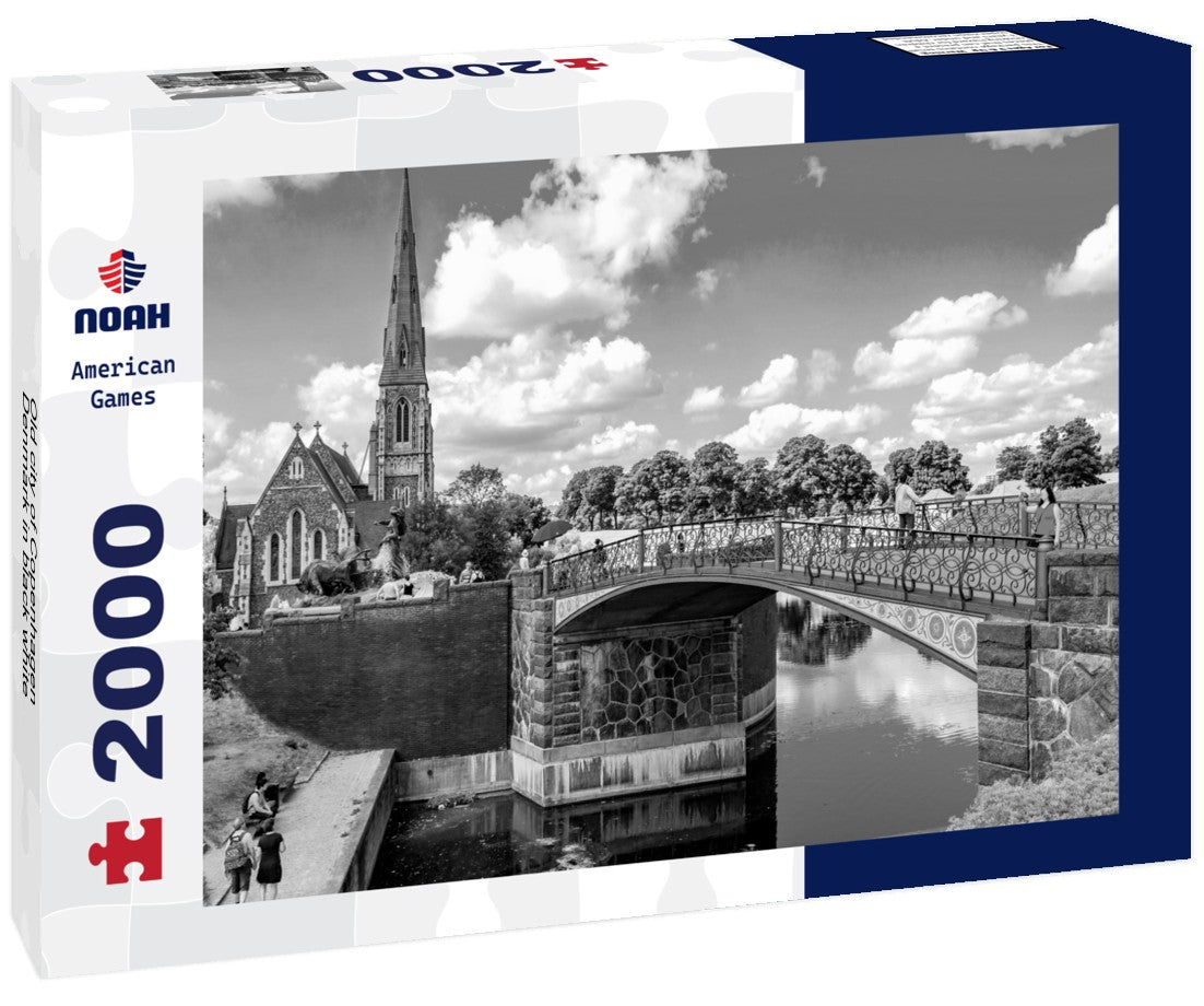Noah Jigsaw Puzzle Old city of Copenhagen, Denmark in black white 2000 pieces