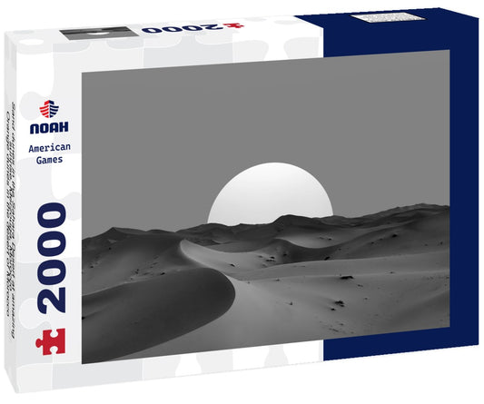 Noah Jigsaw Puzzle Sand dunes in the Sahara Desert at amazing sunrise, Merzouga, Morocco - Orange dunes in the desert of Morocco - Sahara desert, Morocco in black white 2000 pieces