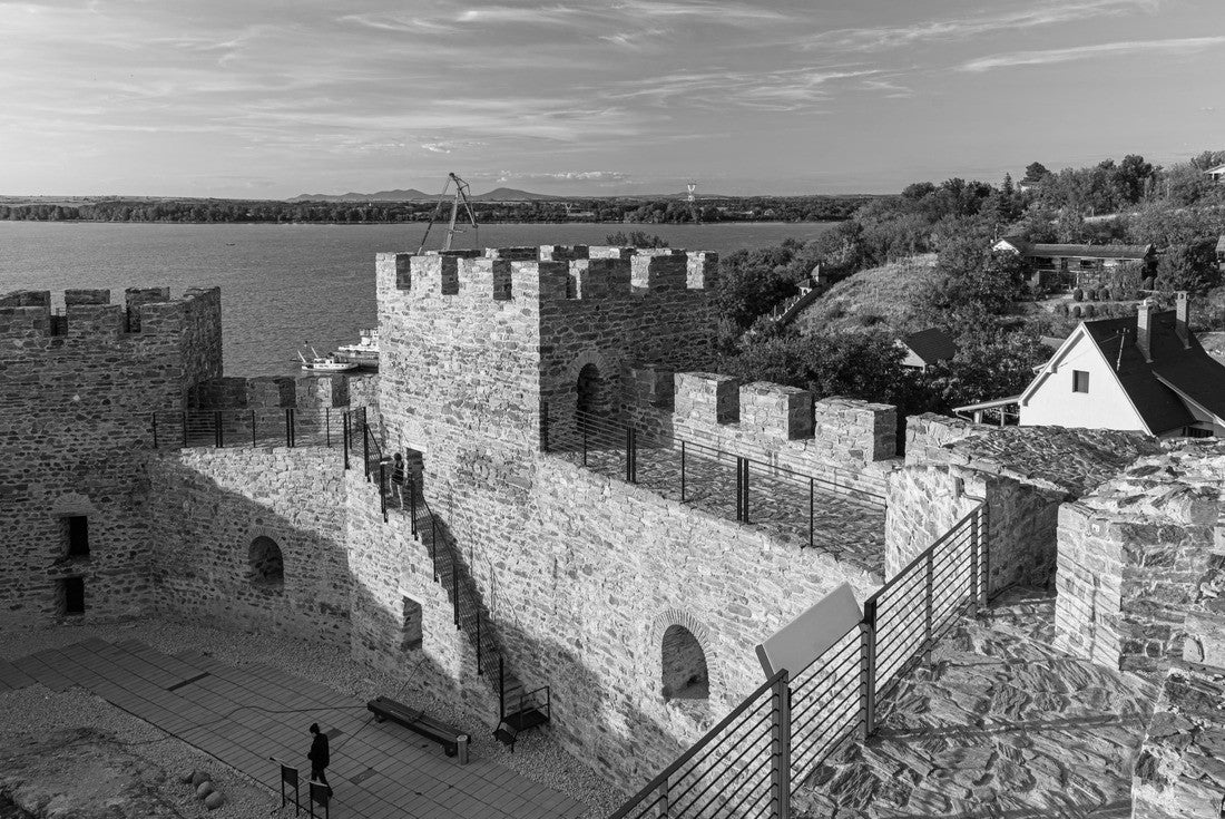 Medieval Ram fortress on the bank of Danube river in Serbia on a beautiful sunny day. Ruins of old turkish fortress Ram by the river Danube in Serbia. View at Ram Fortress on Danube river in Serbia 2000pc PuzzleBlack and White