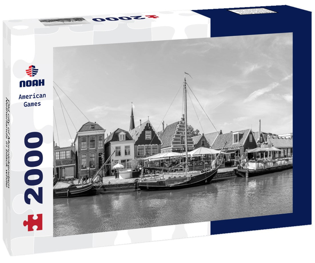 Noah Jigsaw Puzzle Old city of Monnickendam, Netherlands in black white 2000 pieces