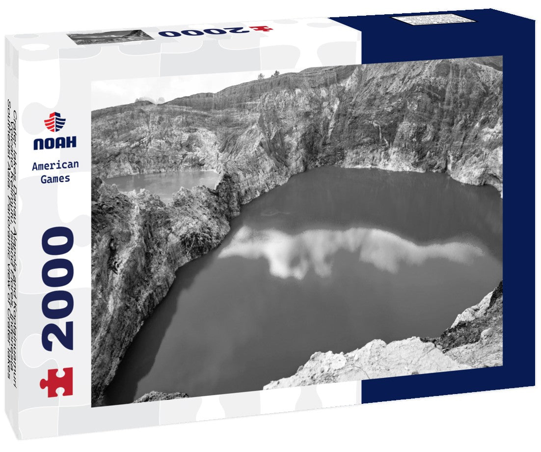 Noah Jigsaw Puzzle Crater lakes Danau Alapola and Kootainuamuri, Volcano Kelimutu, Island Flores, Indonesia, Southeast Asia. Panoramic view of Crater lakes of Volcano Kelimutu, Flores, Indonesia in black white 2000 pieces