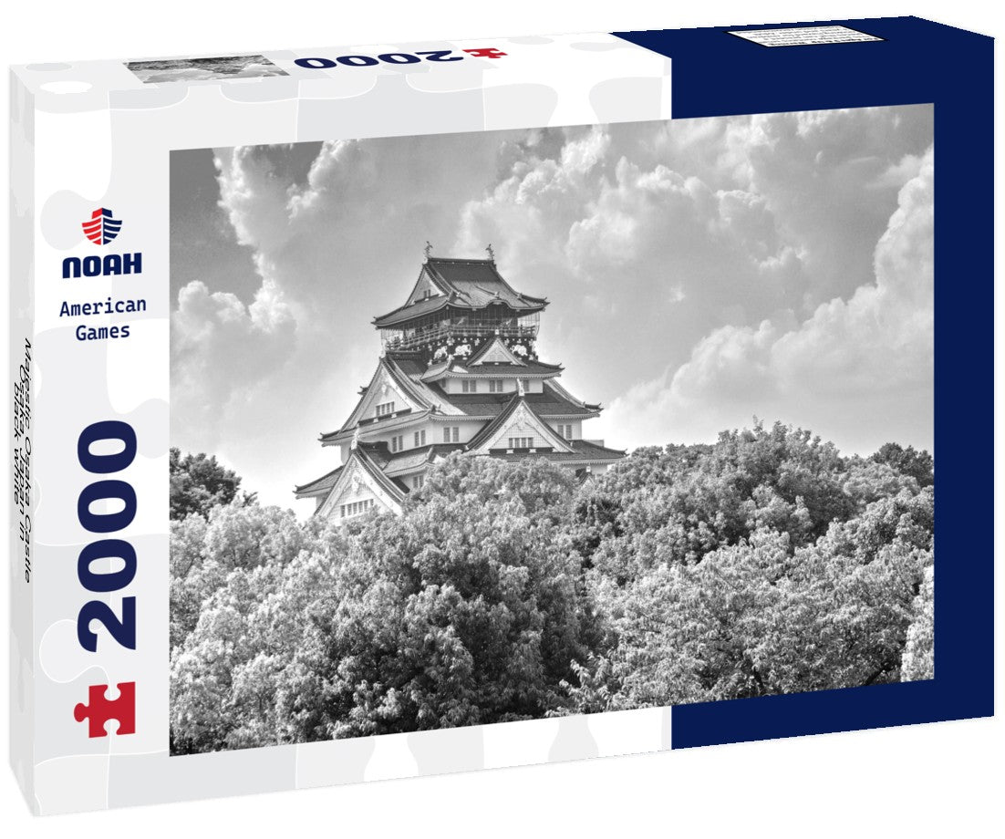 Noah Jigsaw Puzzle Majestic Osaka Castle, Osaka, Japan in black white 2000 pieces