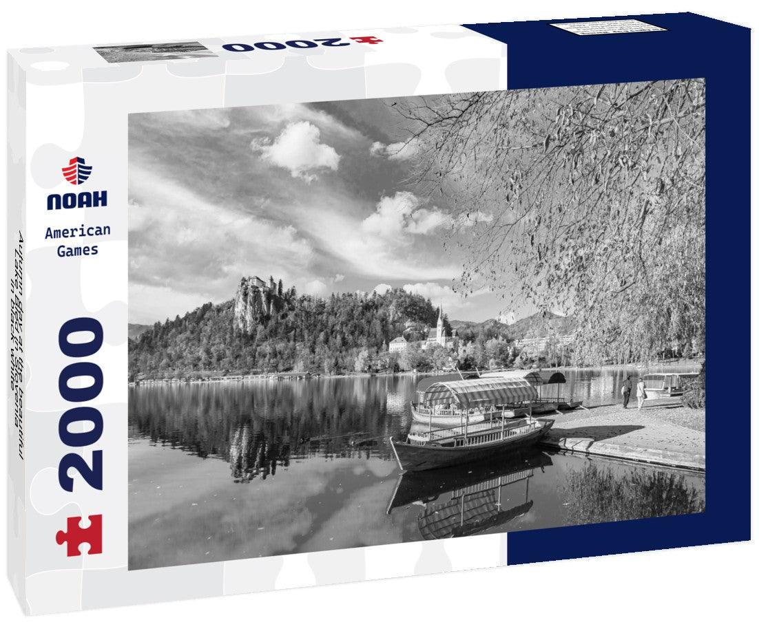 Noah Jigsaw Puzzle Autumn day at the beautiful Lake Bled in Slovenia in black white 2000 pieces