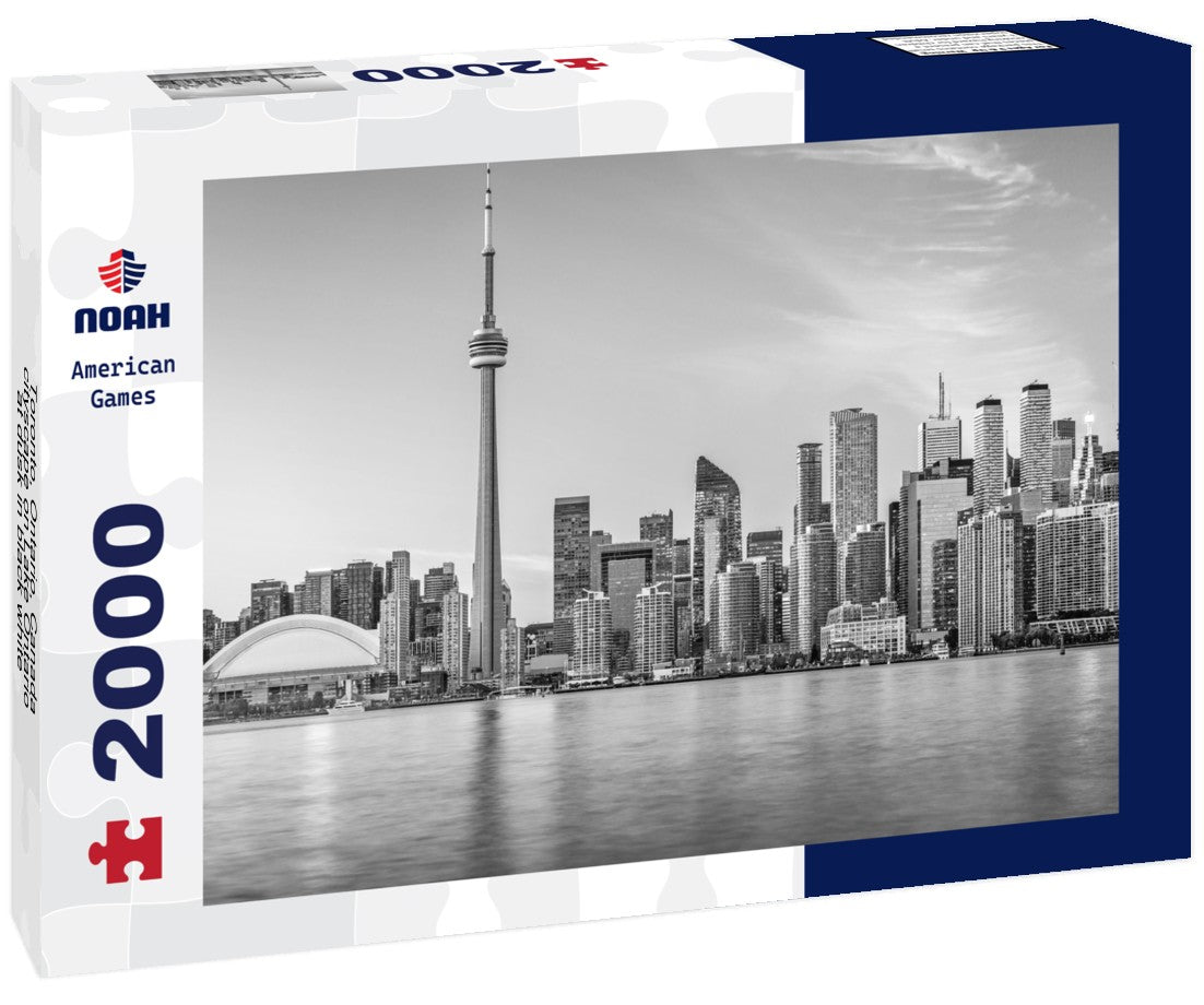 Noah Jigsaw Puzzle Toronto, Ontario, Canada cityscape on Lake Ontario at dusk in black white 2000 pieces