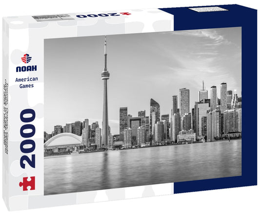 Noah Jigsaw Puzzle Toronto, Ontario, Canada cityscape on Lake Ontario at dusk in black white 2000 pieces