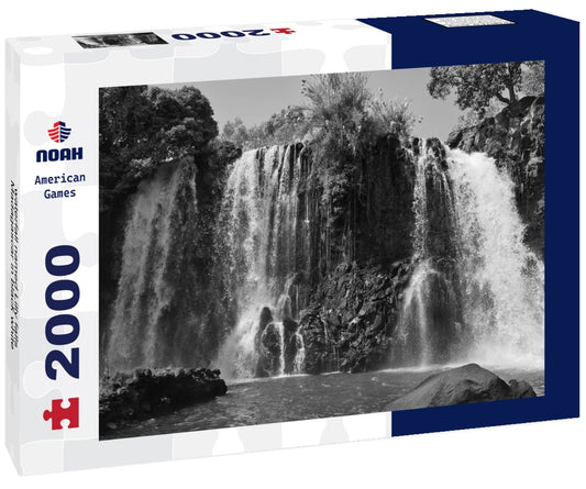 Noah Jigsaw Puzzle waterfall named Lilly falls, Madagascar in black white 2000 pieces
