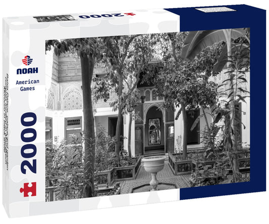 Noah Jigsaw Puzzle Bahia Palace, palace and garden complex located in Marrakech, Morocco in black white 2000 pieces