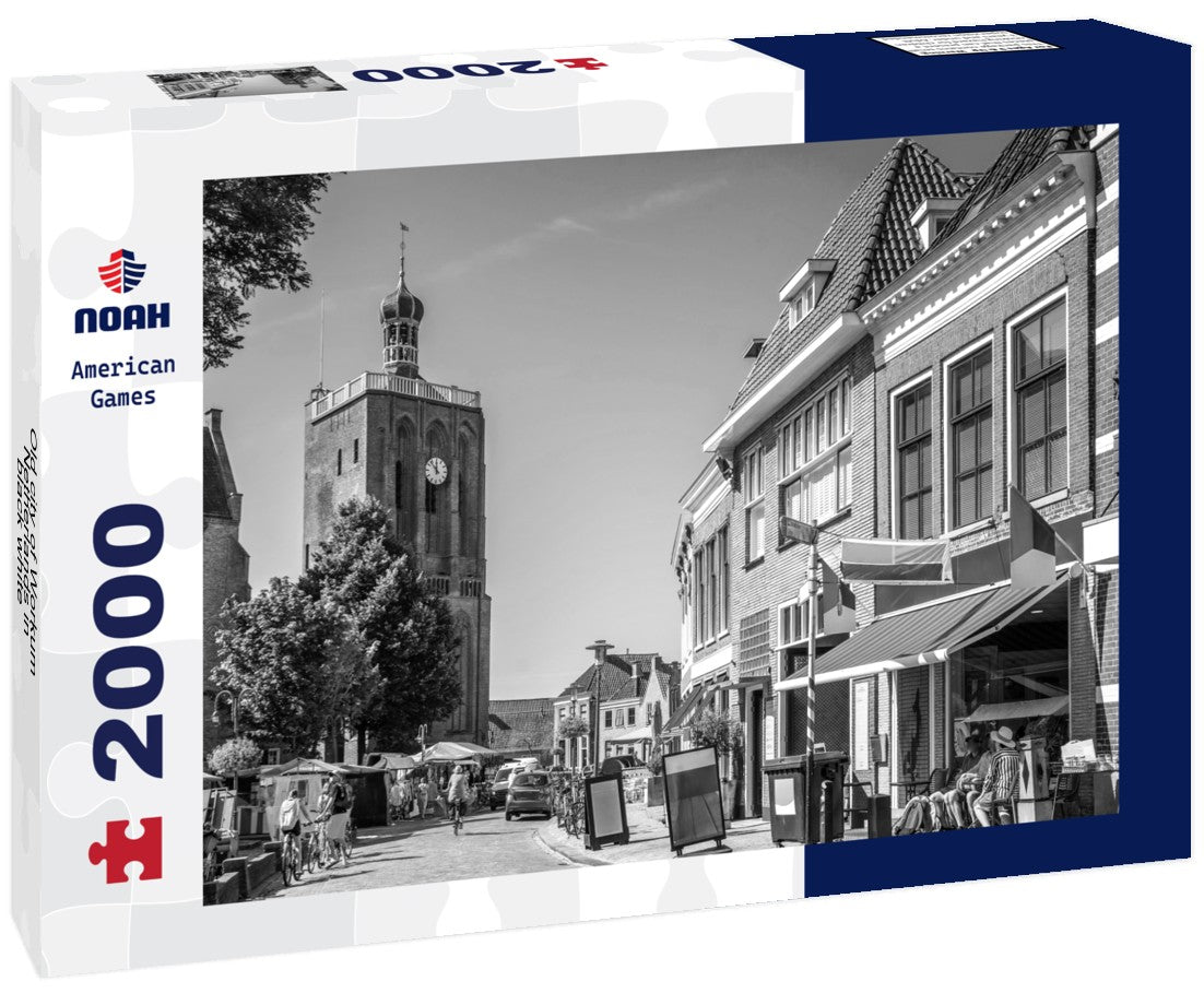 Noah Jigsaw Puzzle Old city of Workum, Netherlands in black white 2000 pieces