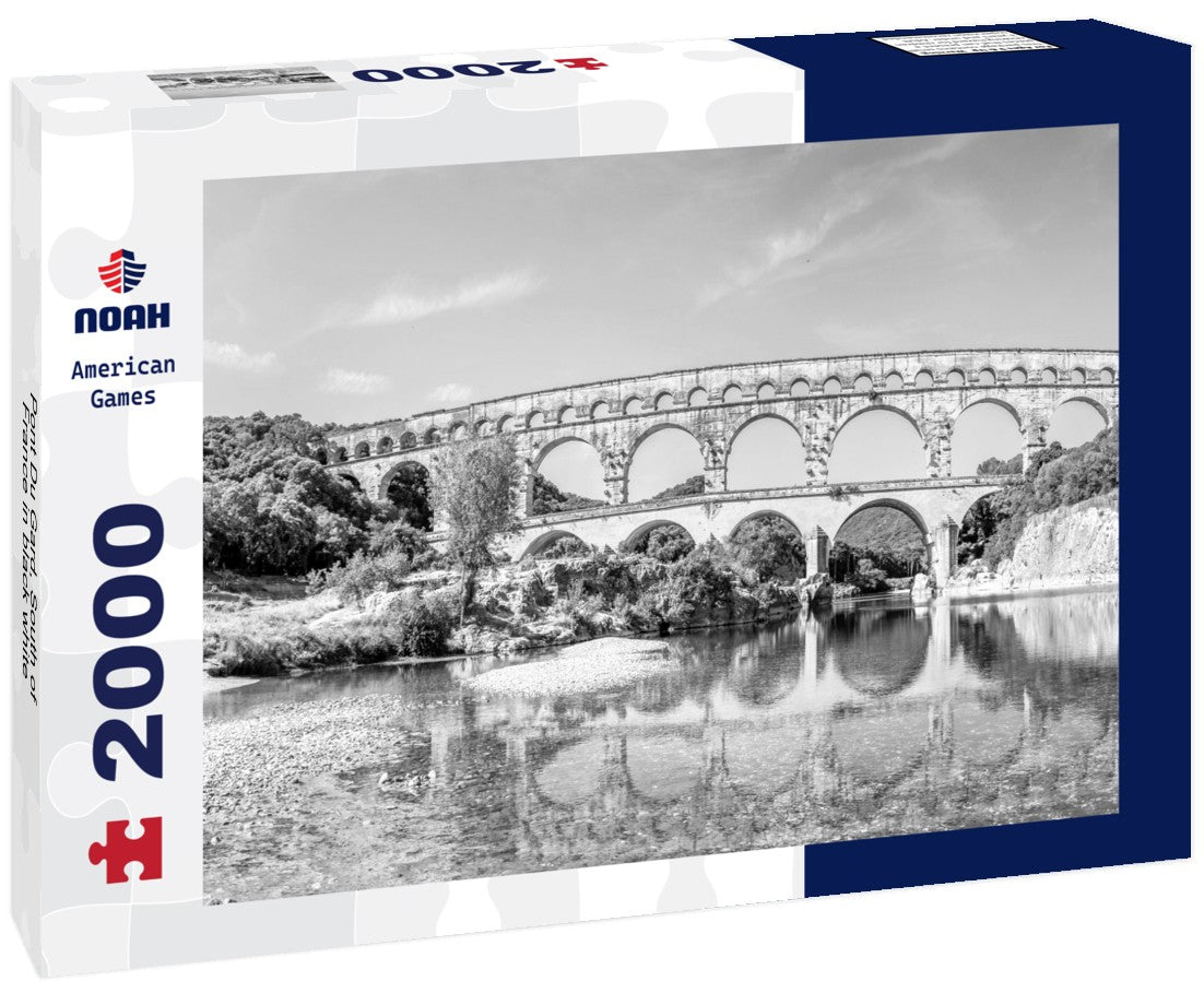 Noah Jigsaw Puzzle Pont Du Gard, South of France in black white 2000 pieces