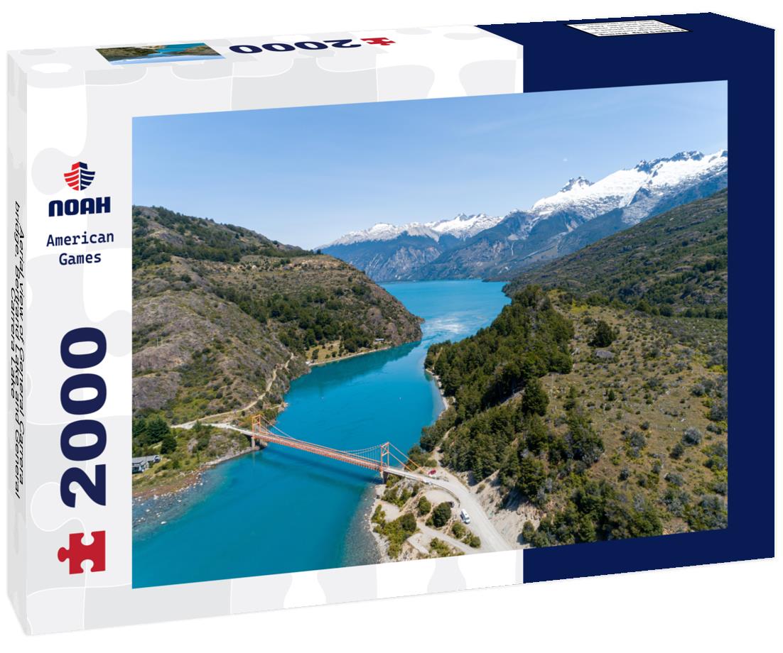 Noah Jigsaw Puzzle Aerial view of General Carrera bridge, Bertrand Lake and General Carrera Lake - Chile Chico, Aysén, Chile 2000 pieces