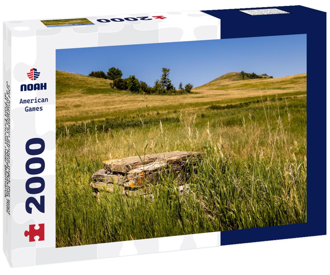 Noah Jigsaw Puzzle Old foundation stones mark the spot of a building in the North Dakota hills at Fort Lincoln near Bismarck 2000 pieces