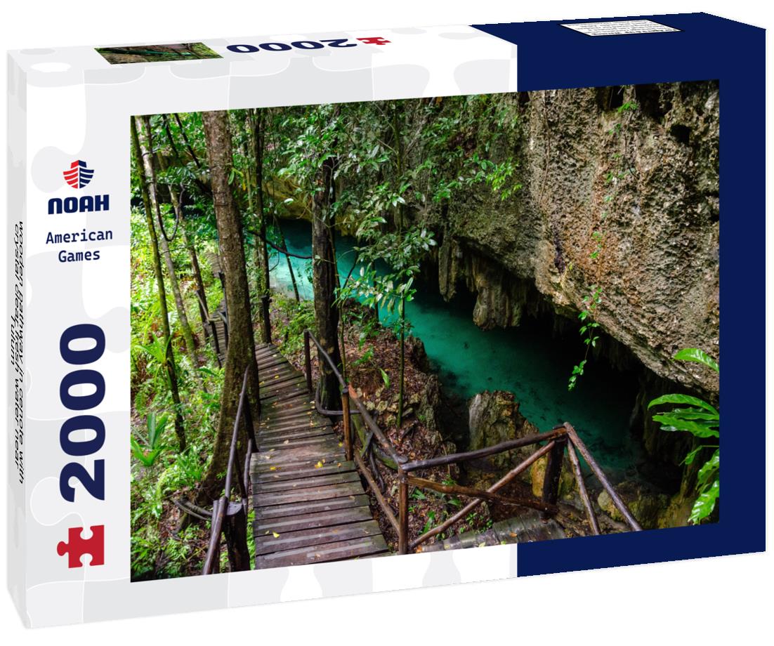 Noah Jigsaw Puzzle wooden pathway in cenote with crystal clear fresh water near Tulum - Riviera Maya, Tulum, Yucatan, Mexico 2000 pieces