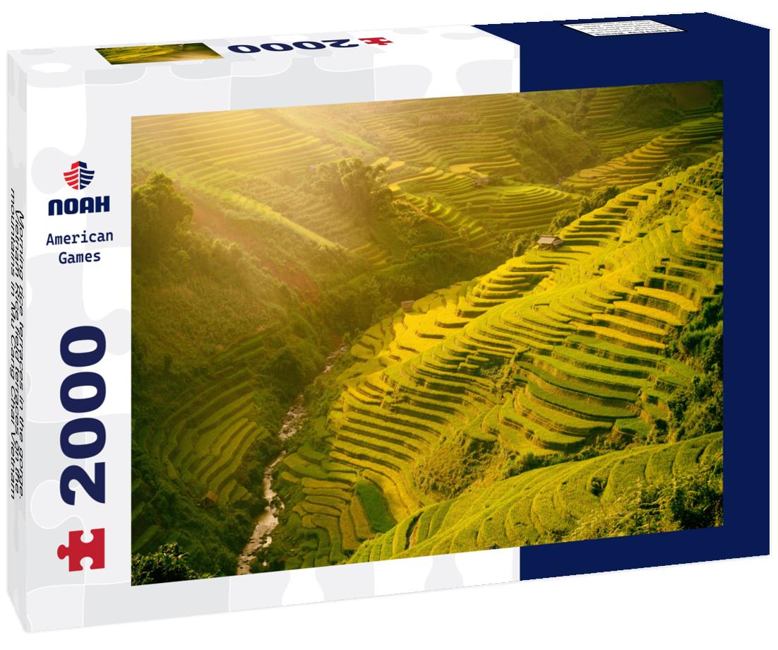 Noah Jigsaw Puzzle Morning rice terraces in the gorge. Vietnam Rice field terraces on the mountains in Mu Cang Chai Vietnam 2000 pieces