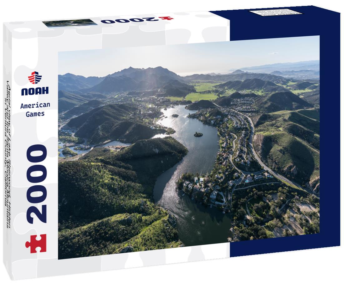 Noah Jigsaw Puzzle Aerial view of Lake Sherwood, Hidden Valley and the Santa Monica Mountains in Ventura County, California 2000 pieces