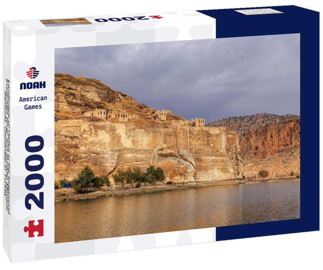Noah Jigsaw Puzzle Landscape of Halfeti in the foreground Euphrates River and Sunken Mosque. Sanliurfa, Gaziantep in Turkey 2000 pieces