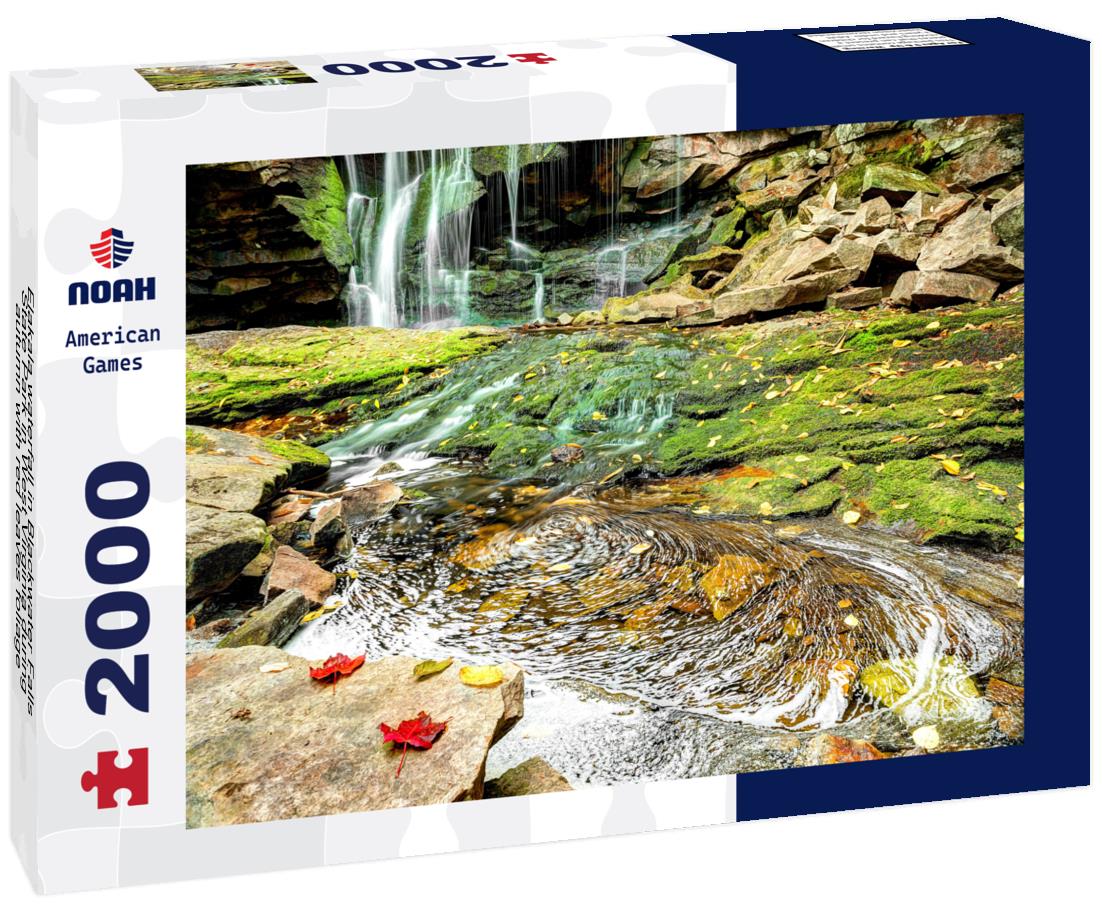 Noah Jigsaw Puzzle Elakala waterfall in Blackwater Falls State Park in West Virginia during autumn with red leaves foliage 2000 pieces