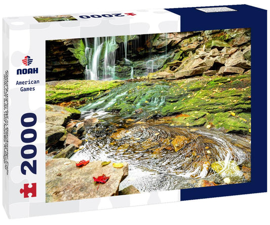 Noah Jigsaw Puzzle Elakala waterfall in Blackwater Falls State Park in West Virginia during autumn with red leaves foliage 2000 pieces