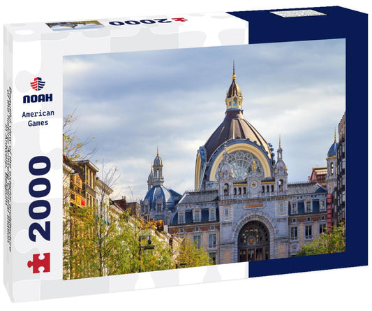 Noah Jigsaw Puzzle Beautiful view of the exterior architecture of the historic Antwerp Central Station in Antwerp, Belgium 2000 pieces