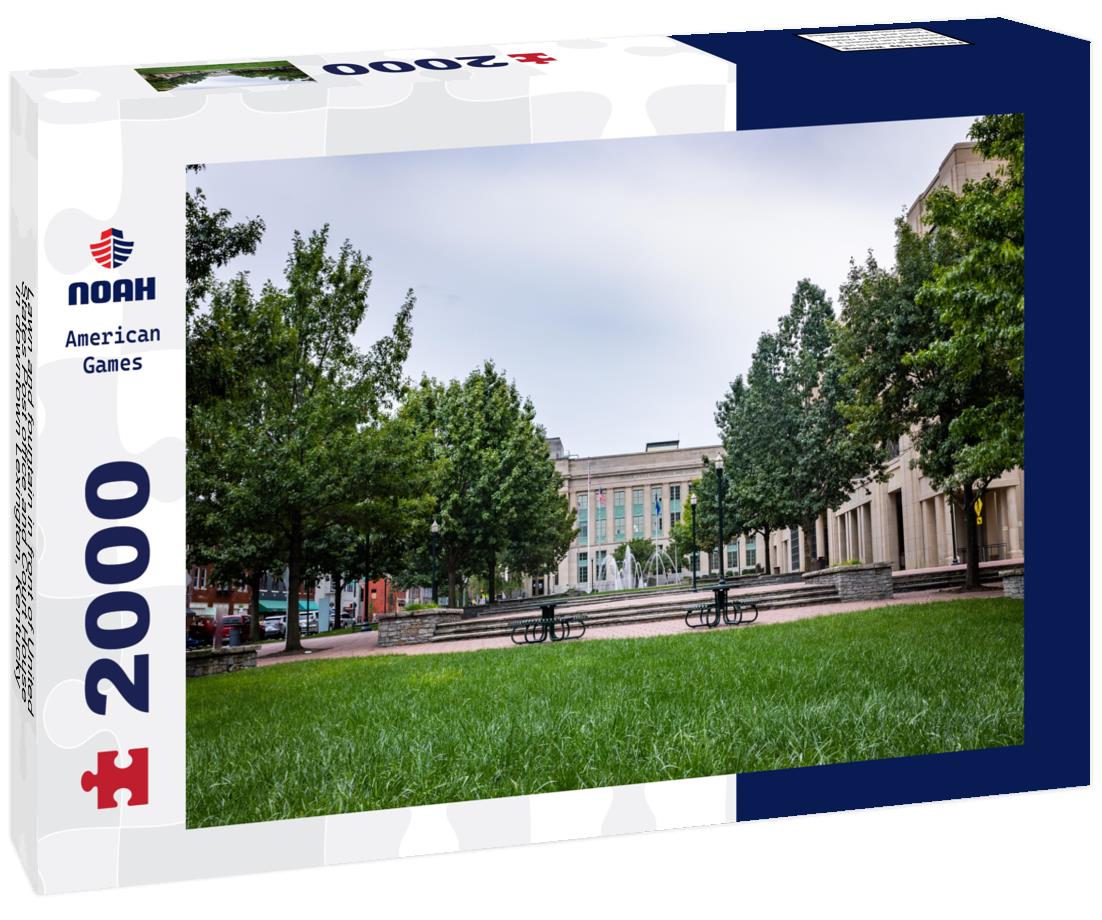 Noah Jigsaw Puzzle Lawn and fountain in front of United States Post office and Court House in downtown Lexington, Kentucky 2000 pieces