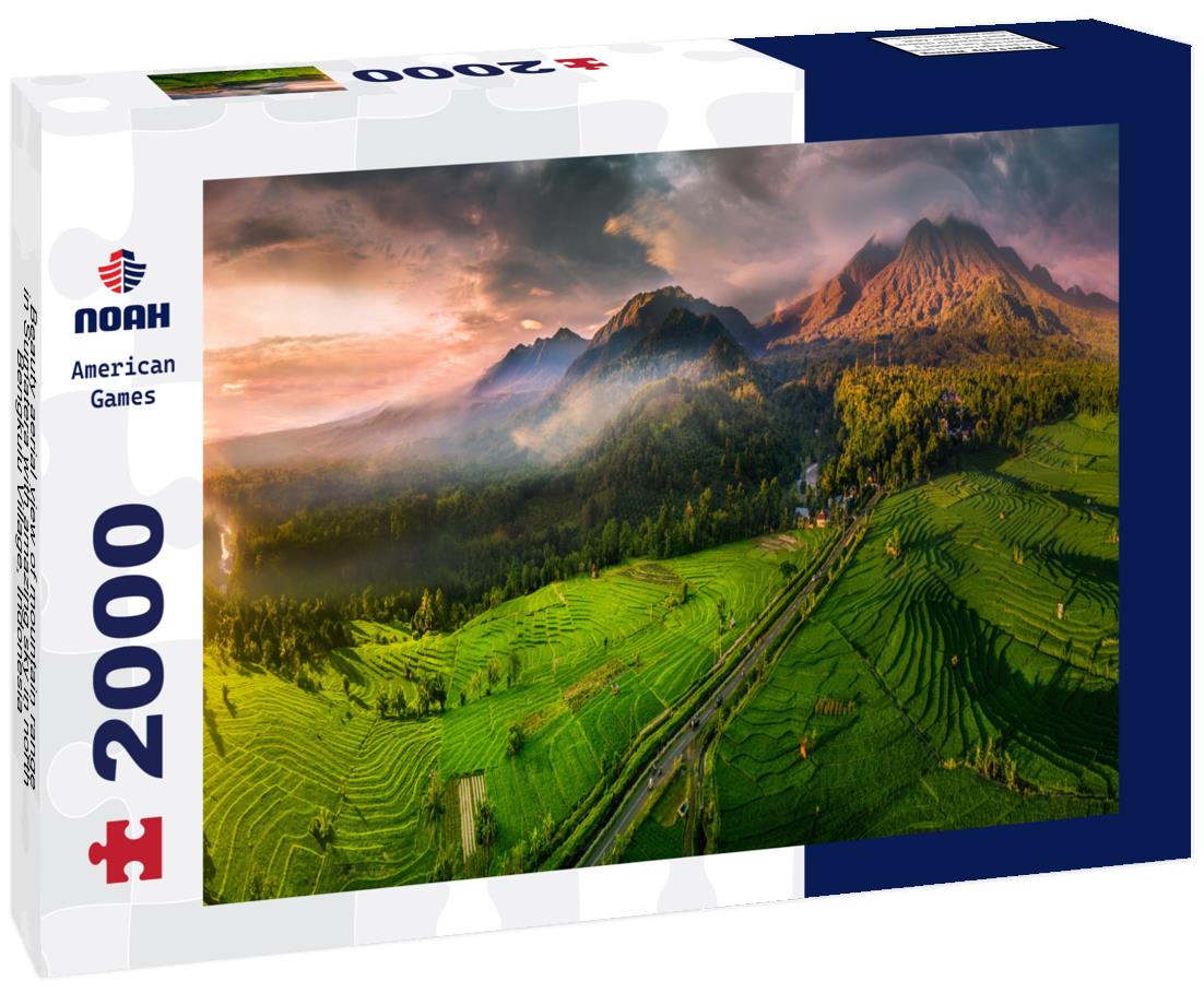 Noah Jigsaw Puzzle Beauty aerial view of mountain range in Sumatera with amazing sky in north Bengkulu Village, Indonesia 2000 pieces