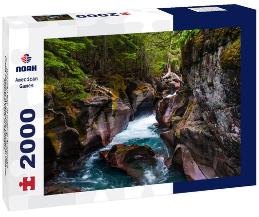 Noah Jigsaw Puzzle peaceful flow of water in Avalanche Creek passing Avalanche Gorge in Glacier National Park in Montana. 2000 pieces