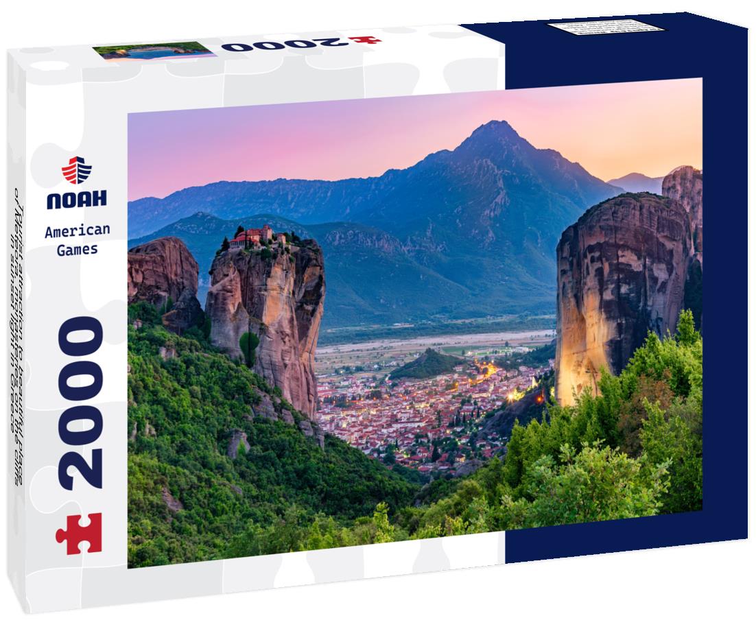 Noah Jigsaw Puzzle Tourist attraction to beautiful place of Meteora, monasteries on the cliffs in sunset light in Greece 2000 pieces