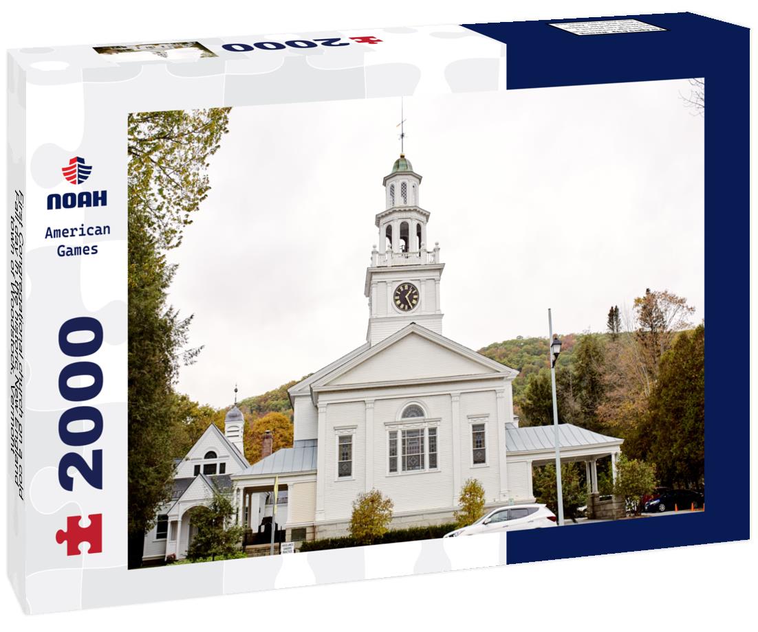 Noah Jigsaw Puzzle First Congregational church on a cold Fall day in the historic New England town of Woodstock, Vermont 2000 pieces