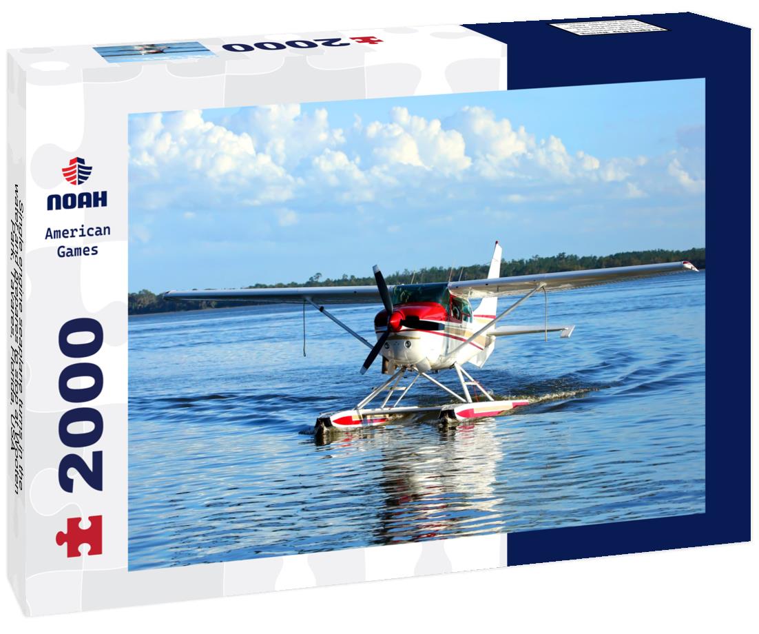 Noah Jigsaw Puzzle Single engine seaplane turns in the water and prepares to stop at Wooten Park, Tavares, Florida, USA 2000 pieces