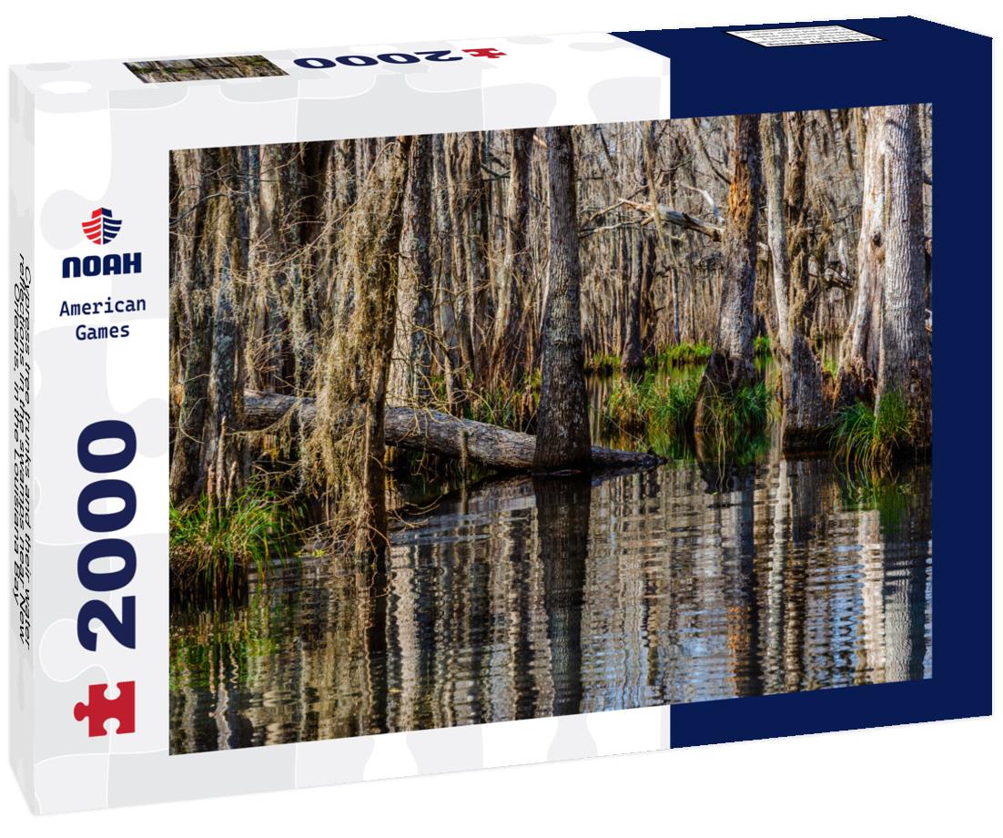 Noah Jigsaw Puzzle Cypress tree trunks and their water reflections in the swamps near New Orleans, in the Louisiana Bay 2000 pieces