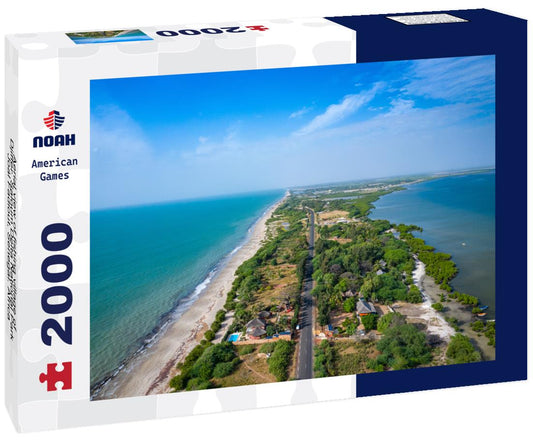 Noah Jigsaw Puzzle Aerial view of fishing village of Djiffer. Saloum Delta National Park, Joal Fadiout, Senegal. Africa 2000 pieces