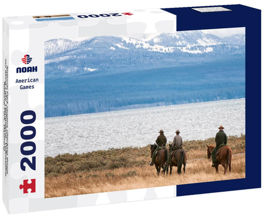 Noah Jigsaw Puzzle National Park rangers checking things out along Lake Yellowstone; Yellowstone National Park; Wyoming 2000 pieces