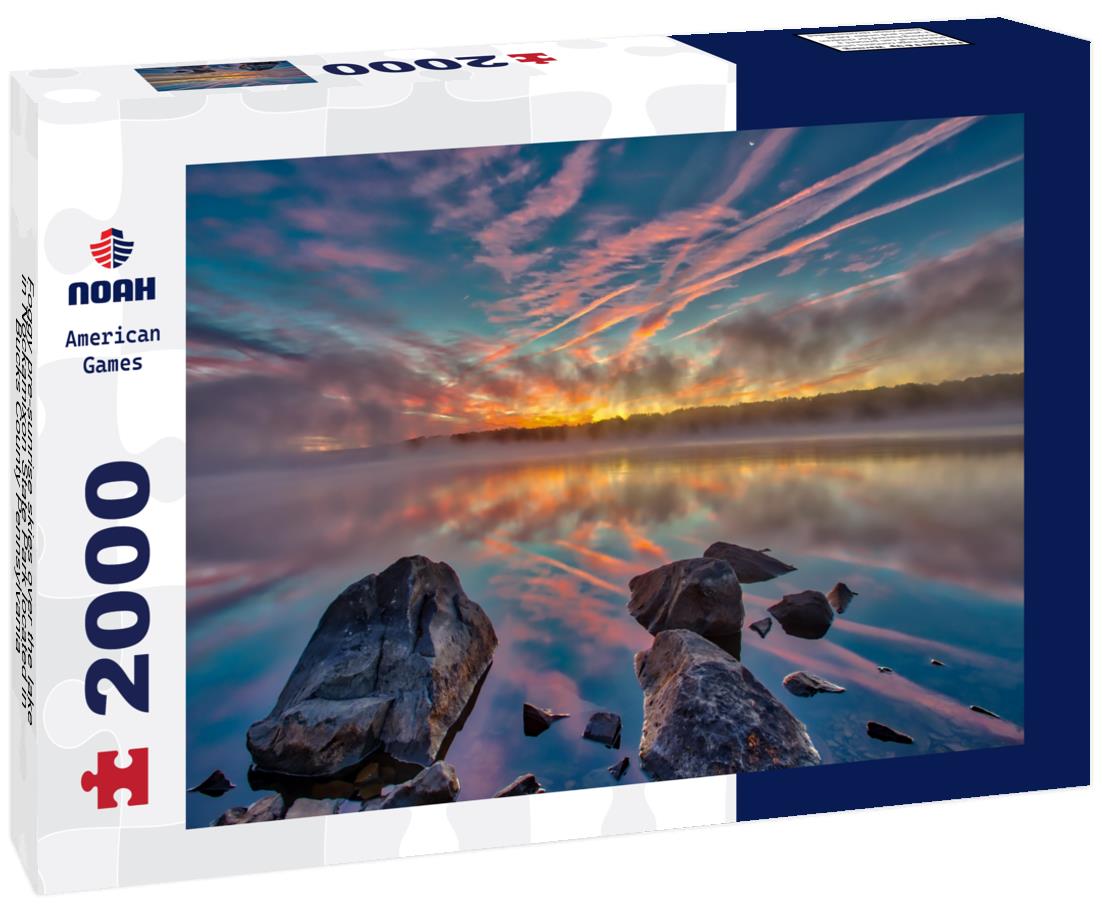 Noah Jigsaw Puzzle Foggy pre-sunrise skies over the lake in Nockamixon State Park located in Bucks County Pennsylvania 2000 pieces
