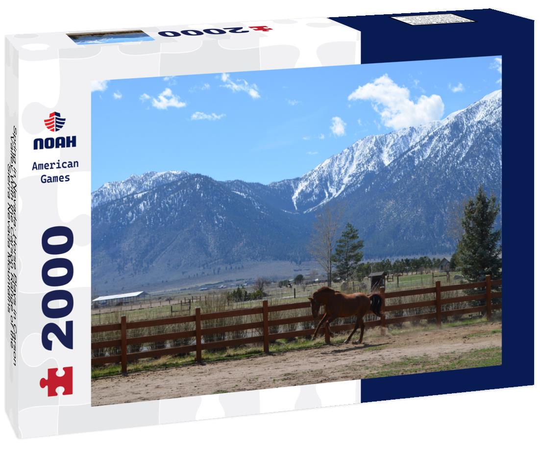 Noah Jigsaw Puzzle Spring in Nevada: Horse Plays in Carson Valley With the Carson Range of the Sierra Nevada Mountains 2000 pieces